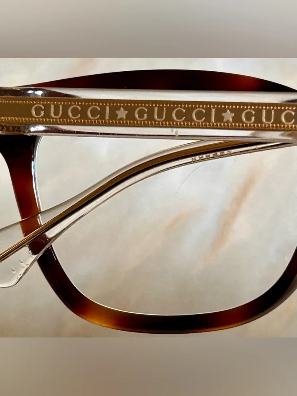 Gucci GG0566ON 002 Womens Tortoise Crystal Cat Eye‎ Glasses Guaranteed Authentic